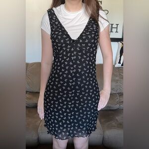 Black and white butterfly dress